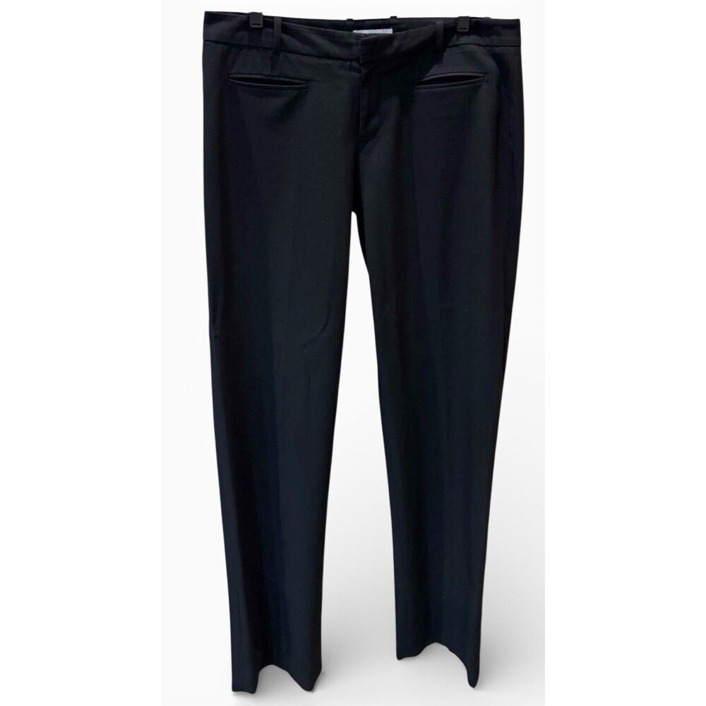 Gap Women's Size 12 Tall Cropped Black Trousers Work Pants Low Rise Straight Leg
